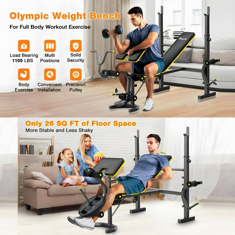 Blacksmith 6-in-1 Weight Bench, 900lbs Workout Bench Press, Squat