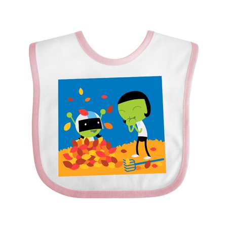 Dot and Dee Raking Leaves Baby Bib