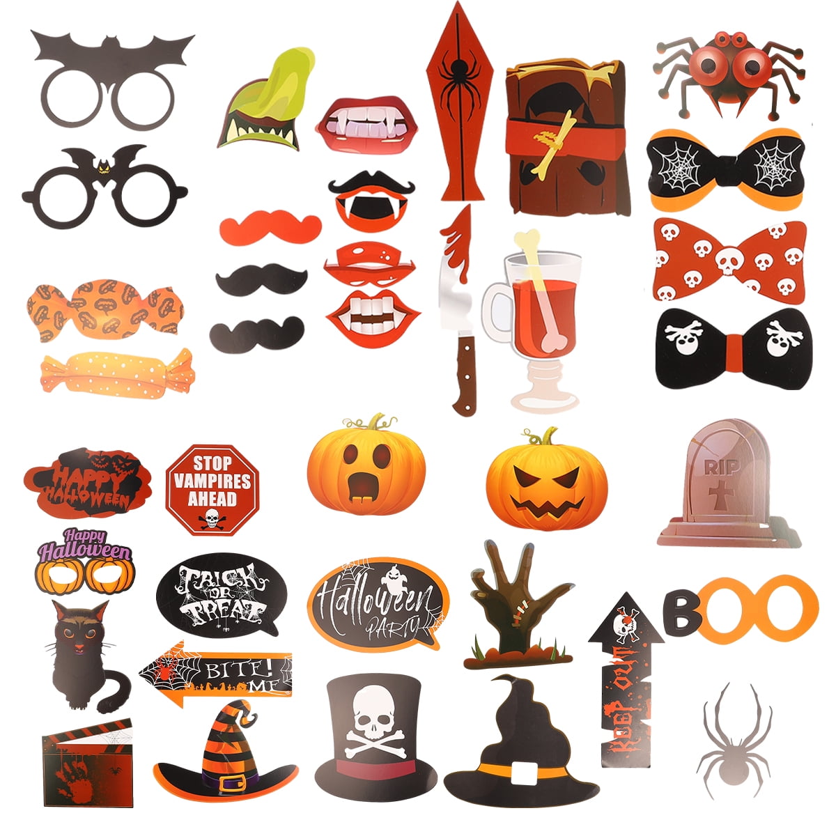 Toymytoy 1 Set 38pcs Halloween Photo Holder Photo Props Halloween Decorations Supplies Walmart Com