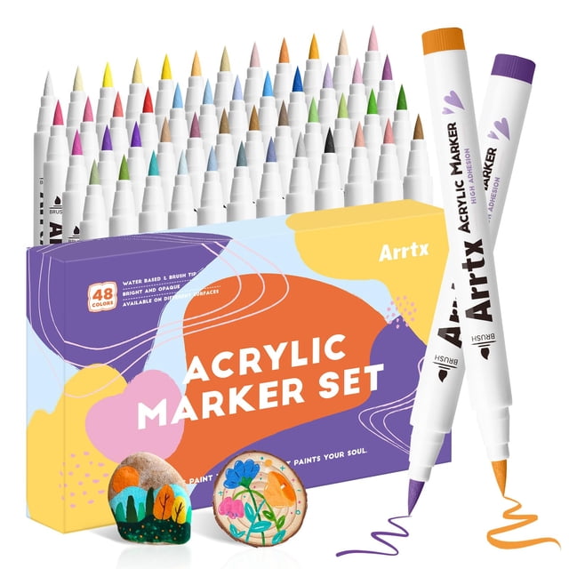 Marcador acrílico Arrtx 48 colores para pintura rupestre y suministro de arte