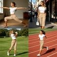 thumbnail image 5 of Eiyaclvo Work Capri Pants for Women High Waisted Stretch Straight Leg Cropped Pant Pull on Athletic Golf Cpris with Pockets, 5 of 10
