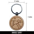 thumbnail image 2 of Hilly Roadscape Round Keychain Charm Tag - Engraved Wood, 2 of 6