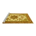 thumbnail image 2 of Ahgly Company Machine Washable Indoor Square Medallion Yellow Traditional Area Rugs, 5' Square, 2 of 4