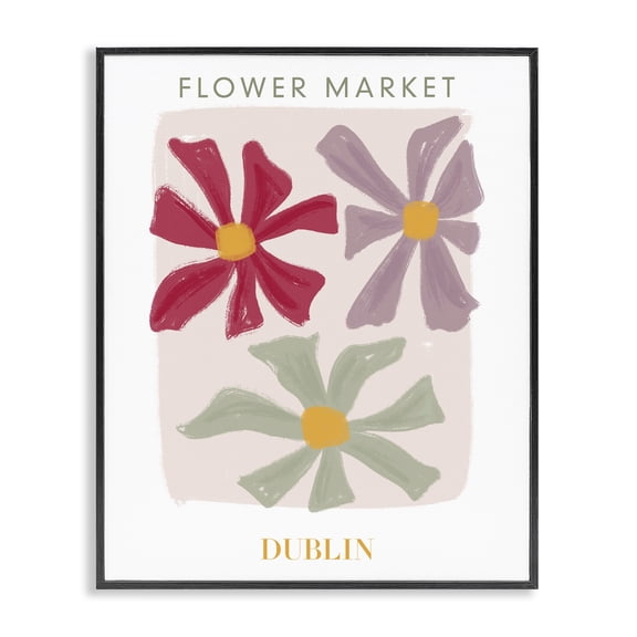 Stupell Industries Eclectic Muted Dublin Flower Market Black Framed Giclee Art, 11 x 14, by Lucille Price