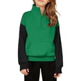 thumbnail image 4 of YunPes Boys Girls Solid Color Half Zip Sweatshirt Thumbhole Sweatshirt Winter Clothes for Teen Girls, 4 of 5