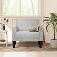 thumbnail image 4 of Coewske Mid-Century Fabric Tufted Accent Chair 2 PCS for Office, Living Room, Light Grey, 4 of 7