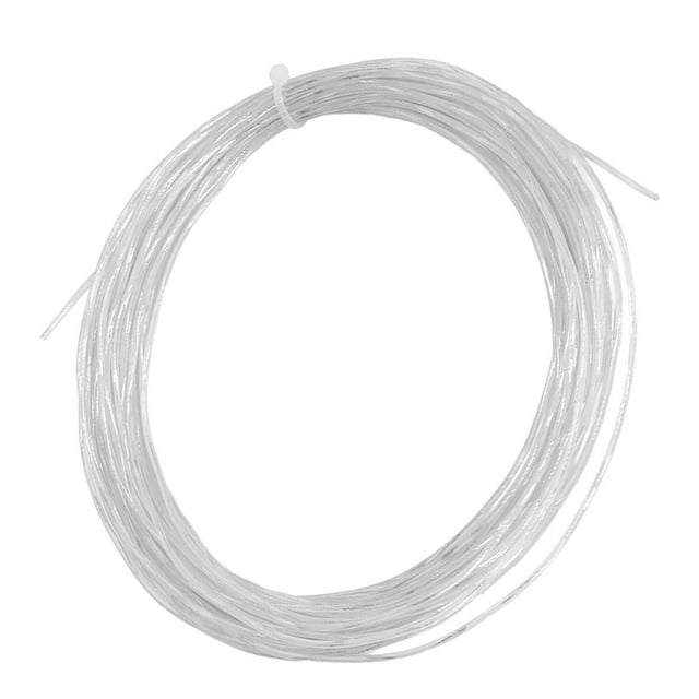 Cuerda de raquetas de tenis de 12,2 m y 1,30 mm, repuesto de alambre de raqueta de tenis de titanio y nailon elástico para deportes, color blanco
