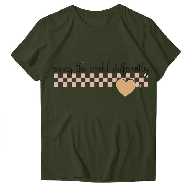 Blusas de Primavera para las Mujeres Manga Corta Divertido Cuello Redondo Camiseta, Vintage Clásico Blusa de Humor
