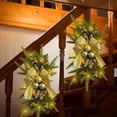 thumbnail image 1 of YAOMOBB Plante Simulée Guirlande de Noël Réutilisable Escalier de Noël Guirlande Plante Artificielle Pomme de Pin Nœud Décoration Intérieure Extérieure, 1 of 6