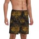 thumbnail image 2 of Balery Gold Dragonfly Mandala Pantalones cortos de pijama de punto de algodón para hombre con cinturilla y bolsillos-X-Large, 2 of 6