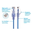thumbnail image 3 of Monoprice Cat6A Ethernet Network Patch Cable - 25 Feet - Blue | 10-Pack, 10G - SlimRun Series, 3 of 6