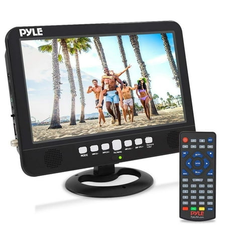 tv portable rechargeable battery smart tuner inch digital monitor screen widescreen wireless lcd usb remote antenna pyle rca built tft