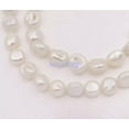 thumbnail image 2 of EOEMY 8mmx10mm Natural White Baroque Keshi Pearl Gemstone Loose Beads 15" Crafts, 2 of 3