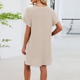 thumbnail image 5 of Wensltd Casual Sleepshirt for Women V Neck Plus Size Breathable Comfy Summer Short Sleeve Nightdress, 5 of 9