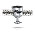 thumbnail image 2 of Bling Jewelry Womens .925 Sterling Silver Foodie Drinker Goblet Sommelier Wine Glass Stem Bead Charm for Bracelet, 2 of 4