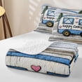 thumbnail image 4 of Catabedysis Cute Camping Bed Spread Queen,Heart Camper Print Queen Coverlet Set For Boys,Multicolor,3Pcs, 4 of 7