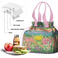 thumbnail image 4 of Pioneer Flower Drawstring Lunch Bag Women - Drawstring Lunch Bag Insulated for Work Office - Stain-Resistant Large Lunchbags for Women with Multi-Pockets, 4 of 6