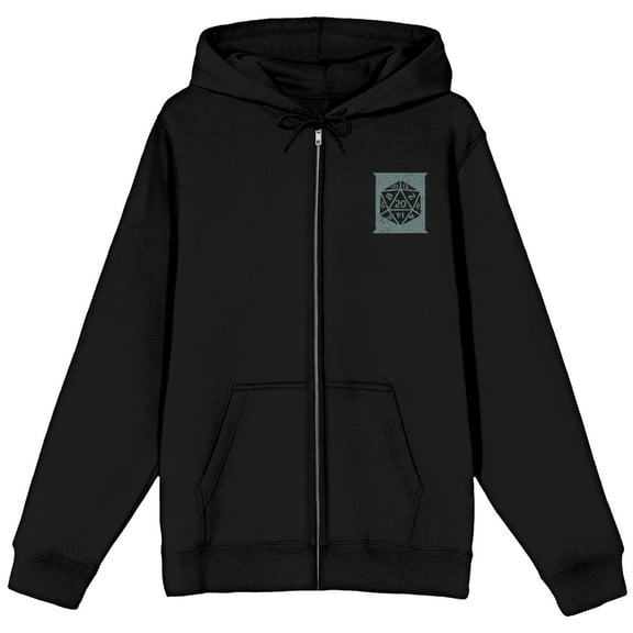 Dungeons & Dragons Tomb Of Horrors Long Sleeve Zip Up Men's Black Hooded Sweatshirt-Medium