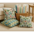 thumbnail image 6 of Set of 4 Vargottam 16x16 Inch Pillow Covers - 100% Cotton, Decorative Tree Print, Double-Sided Print with Concealed Zipper - Filler Not Included - Green, 6 of 7