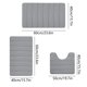 thumbnail image 3 of Juego de 3 alfombrillas de baño de espuma de terciopelo suave | Antideslizantes y absorbentes | Lavables a máquina para inodoro y ducha | Estilo moderno en gris, caqui y gris oscuro, 3 of 6