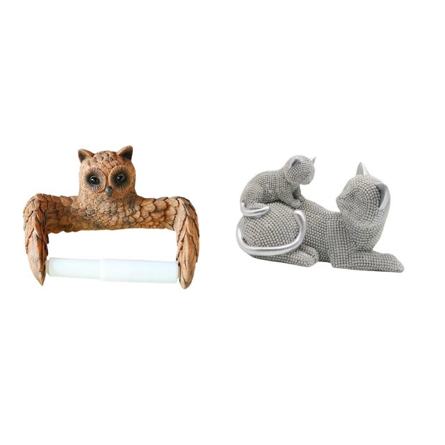 Escultura de búho para portarrollos de papel higiénico, adorno de mesa, artesanía, figura decorativa, estatua de animal, dispensador de rollos para el