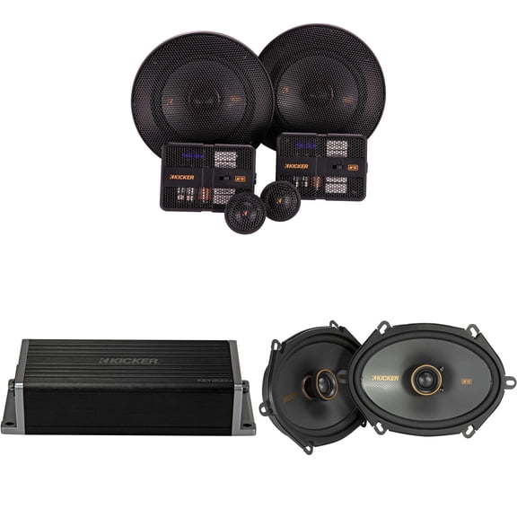 Kicker 47KEY2004 4-Channel DSP Smart Amp w/ 51KSS 5.25" & 6x8" Audio Upgrade Bundle