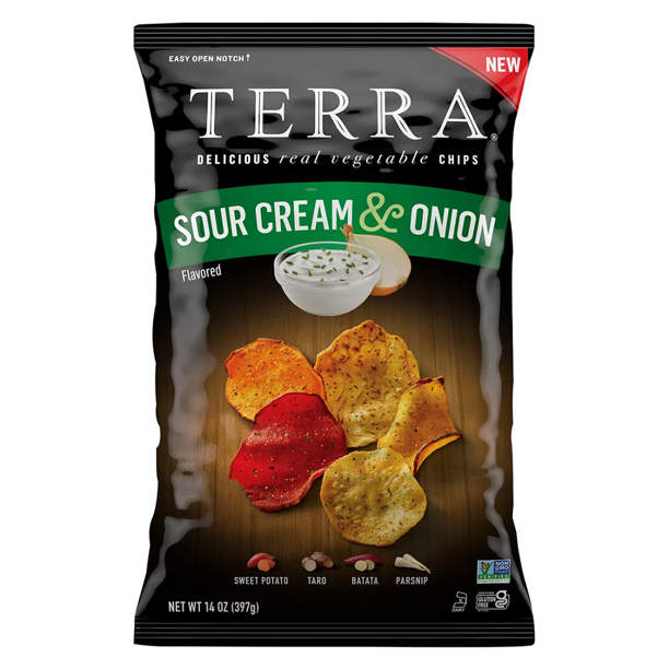 Terra Gluten Free Sour Cream & Onion Vegetable Chips, 5 oz [Pack of 12