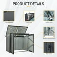 thumbnail image 2 of Roninkier Stainless Galvanized Outdoor Garbage Bin Shed Stores 2 Trash Cans for Garden, Black, 2 of 10