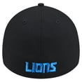 thumbnail image 4 of Men's New Era Black Detroit Lions Overlap Logo 39THIRTY Stretch Fit Hat, 4 of 5