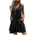 thumbnail image 1 of Birdeem Robe d'Été Sans Manches Décontractée à Col Halter pour Femmes, 1 of 3