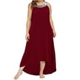 thumbnail image 1 of Pompotops Robe Décontractée Mode Col Rond Sans Manches Grande Taille pour Femmes, 1 of 6