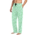 thumbnail image 5 of Soccer players green background pattern Men's ComfortSoft Cotton Printed Lounge Pants,Pockets, Drawstring/Elastic Waist, 5 of 5