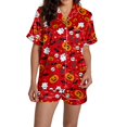 thumbnail image 3 of Halloween Pajamas Halloween Pumpkin Print Plus Size Button Nightwear Pajamas for Women Set, 3 of 3