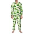 thumbnail image 3 of Fotbe Cute Frog1 Pattern Long Sleeve Pajama Set for Men,Sleepwear Set,2-piece Loungewear Set,Soft PJs Comfy Nightwear with Pockets-Large, 3 of 7