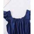 thumbnail image 6 of Kucnuzki 11 Years Big Girls Jumpsuit 12 Year Youth Tween Kids Summer Clothes Ruffle Sleeveless Solid Color One-piece Overalls Wide Leg Pants Casual Clothing Blue, 6 of 10