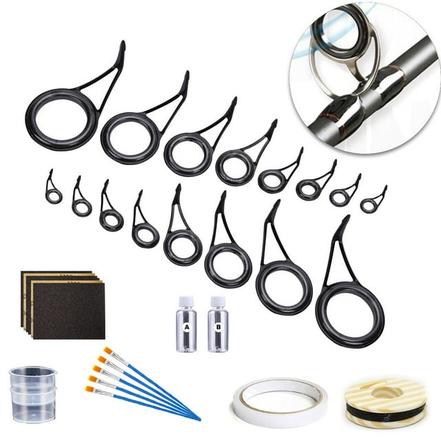 Fishing Rod Repair Kit for Fishing Pole Eyelets Replacement with Rod