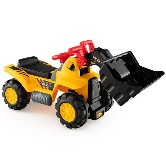 Costway Pala Excavadora Juguete de Niños con Ruedas Volante Juego de Rol 84 x 45 x 30 cm