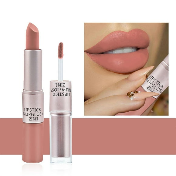 Clearance! ZTTD Lip Gloss Gloss Gloss Glaze Lipstick Lasting Lip Velvet 2 in 1 Long Lipstick Lip Liquid Lasting Lip Nude Lip Double Silky Long Velvet Glaze Lipstick