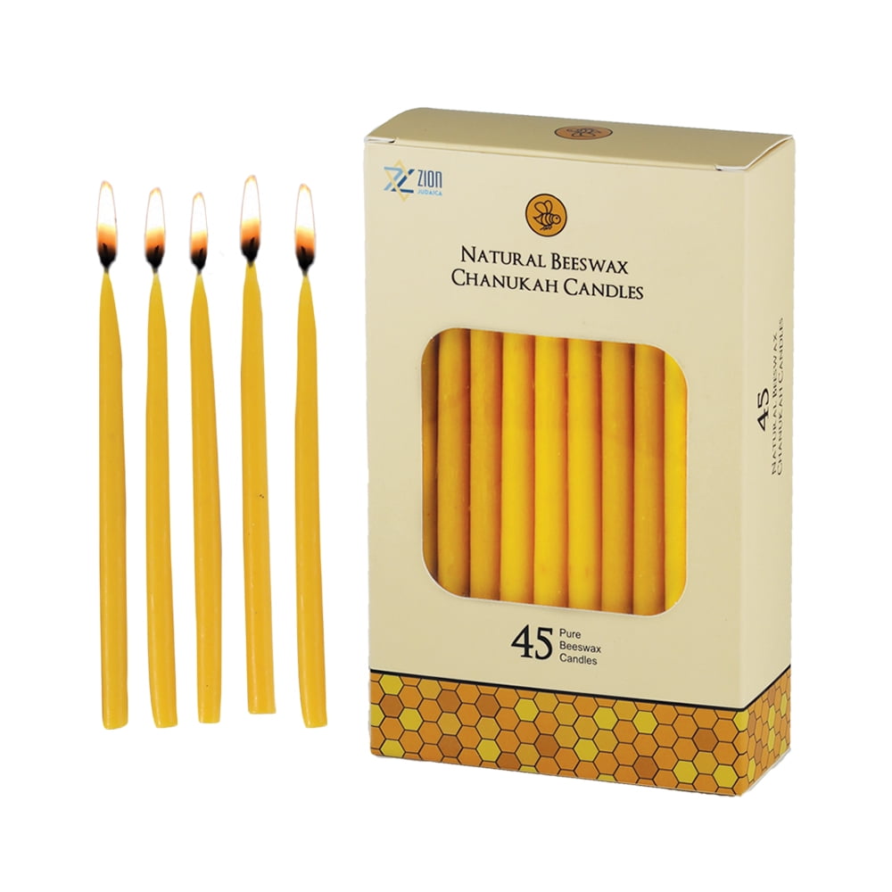 45 Natural Beeswax Chanukah Candles