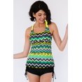 thumbnail image 2 of POGLIP Débardeur Tankini à Imprimé Géométrique Vert pour Femmes, 2 of 6