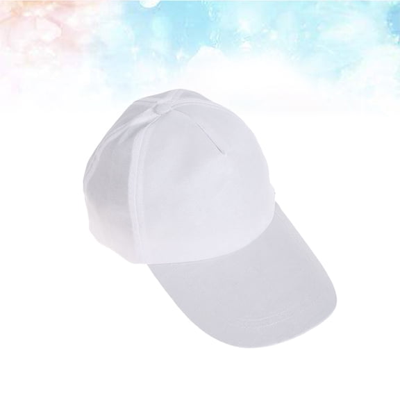 Raindrops 5Pcs Unisex White Cotton Peak Caps with Adjustable Strap for Outdoor Activities