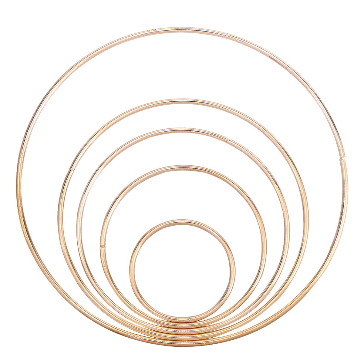 Yardwe 5Pcs Metal Craft Hoops in Golden Color for Handmade Dream Catchers and Plant Hangers