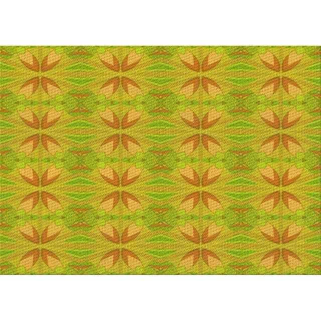 Ahgly Tapis Rectangulaire Lavable en Machine Intérieur Transitionnel Brun Doré Foncé, 7 Pieds x 9 Pieds