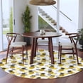 thumbnail image 4 of Round Area Rug 6 Ft, Summer Pineapple Washable Non-Slip Circle Carpet for Living Room/Bedroom, Tropical Plants Fruit Yellow Grey Blocks Low-Profile Indoor Mats Collection Rugs for Residential, 4 of 7