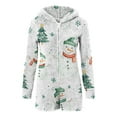 thumbnail image 4 of successthop Christmas Romper Adult Women Snowman Hooded with Cute Ear Fleece Sleepwear Fuzzy Shorts Warm Playsuit, 4 of 6
