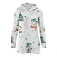 thumbnail image 5 of Pijama de manga larga con cremallera y capucha para mujer, con estampado navideño, cálido, de poliéster, para estar en casa, 5 of 7