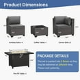 thumbnail image 3 of ALAULM 8 Pcs Patio Furniture Set withStainless Steel Gas Fire Pit Table, Brown/Gray, 3 of 7