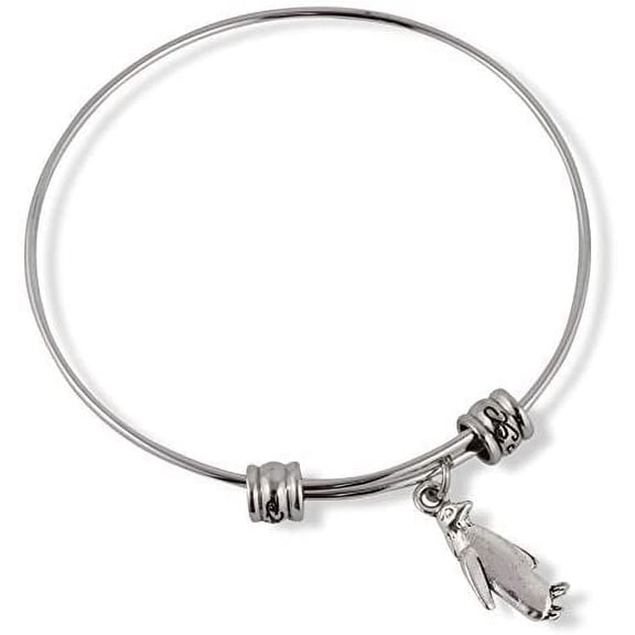 Penguin Bracelet | Bird Cute Charm Bangle Bracelet Jewelry Gift for Men Women Fancy Expandable Stainless Steel Antarctic