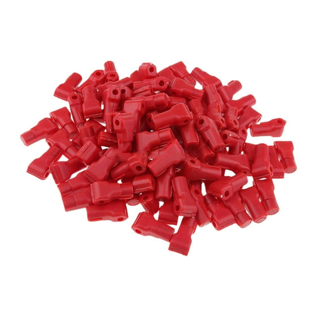 Rongfmy 100Pcs Peg Hook Stop Lock Prevent The Sweep Theft Equipment Compact Display Hook Peg Security Lock for Commodity Link Clothes Red