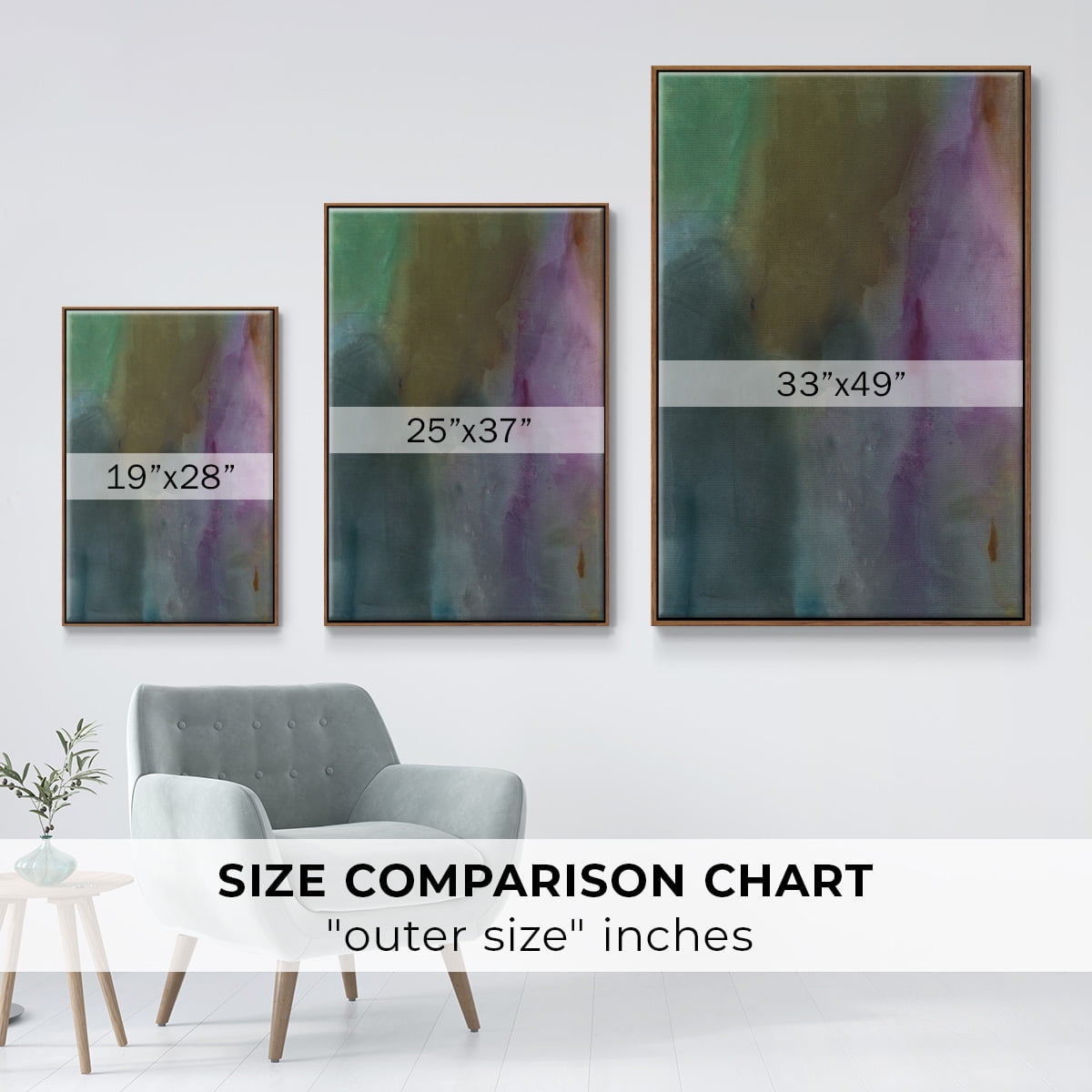 Simple Yet Affecting Framed Premium Gallery Wrapped Canvas - Ready to Hang - 17 x 25 - Walnut Floating Frame